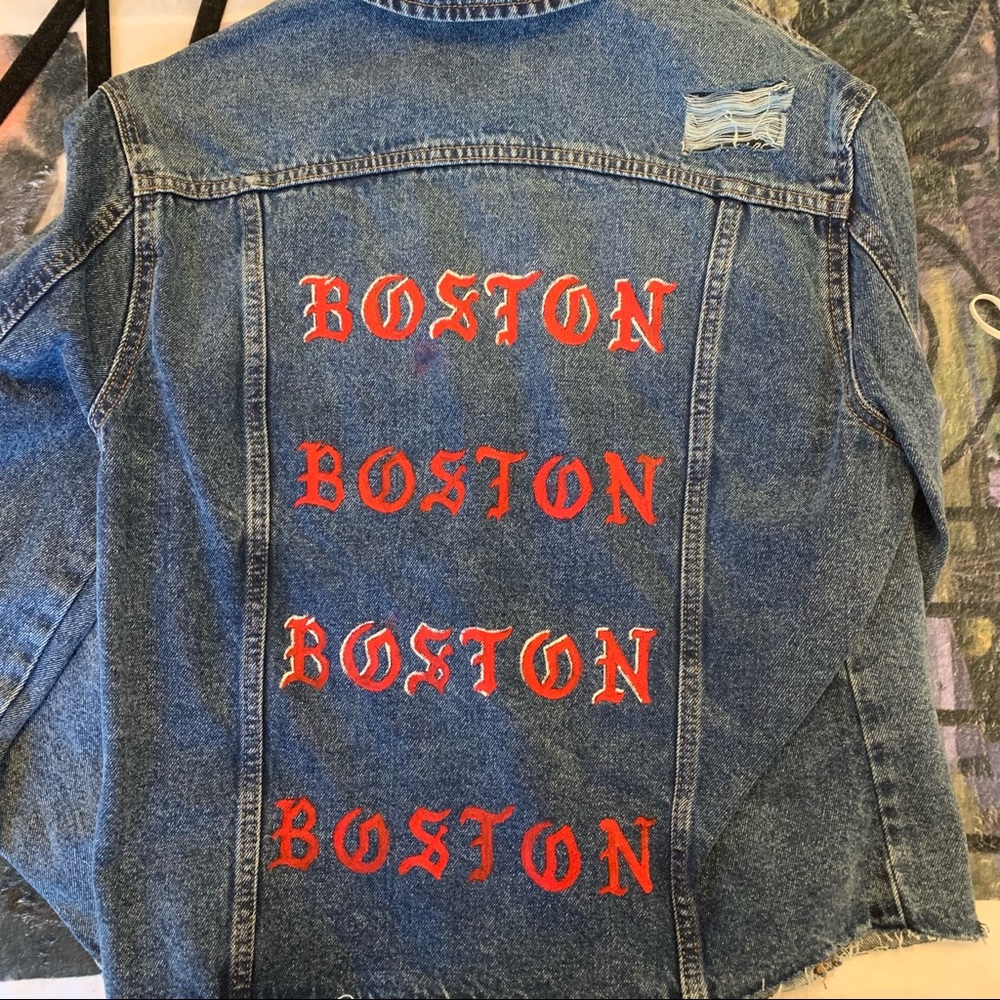 Boston Denim Jacket hand painted